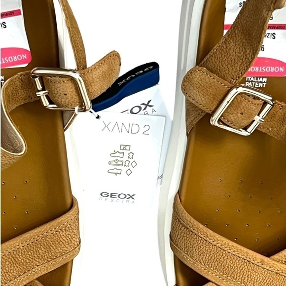 Geox Camel Color Natural Leather Sandals With Straps - Size 40 - Picture 10 of 13